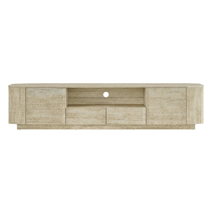 79" Aaron Modern Travertine Large-Capacity TV Console