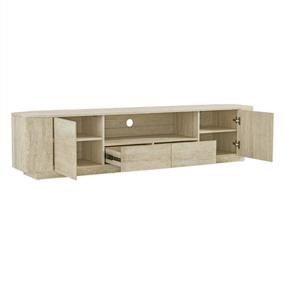 79" Aaron Modern Travertine Large-Capacity TV Console