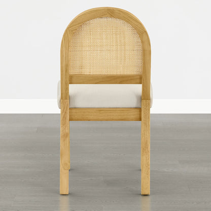 Abigail Upholstered Rattan Curved Dining Chair (Set of 2)
