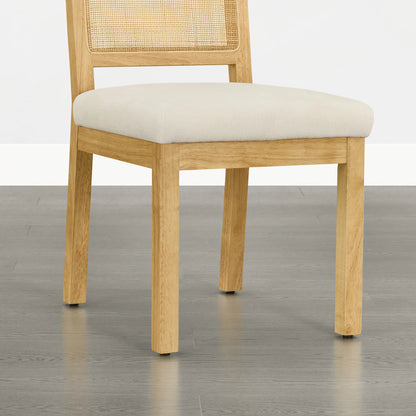 Abigail Upholstered Rattan Curved Dining Chair (Set of 2)