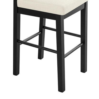 Abigail Rattan Curved Counter Stool with Performance Fabric