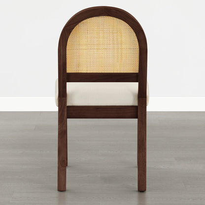 Abigail Upholstered Rattan Curved Dining Chair (Set of 2)