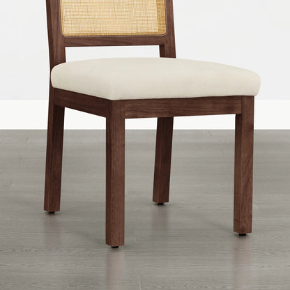 Abigail Upholstered Rattan Curved Dining Chair (Set of 2)