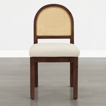 Abigail Upholstered Rattan Curved Dining Chair (Set of 2)