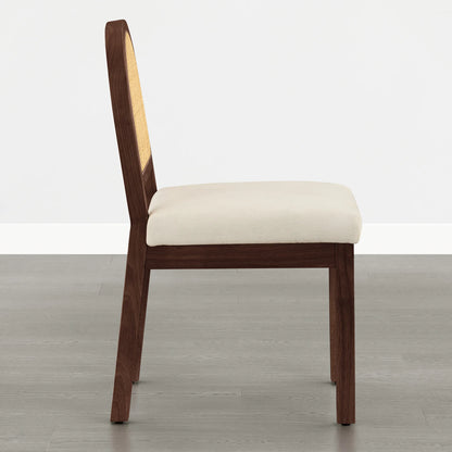 Abigail Upholstered Rattan Curved Dining Chair (Set of 2)