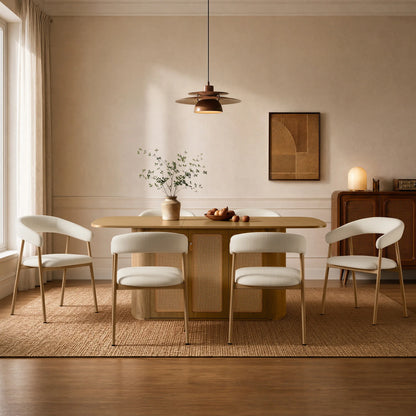 Achileas Walnut Dining Table with Hidden Storage