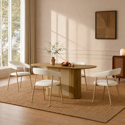 Achileas Walnut Dining Table with Hidden Storage