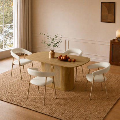 Achileas Walnut Dining Table with Hidden Storage