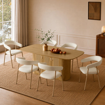 Achileas Walnut Dining Table with Hidden Storage