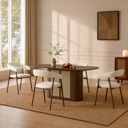 Achileas Walnut Dining Table with Hidden Storage