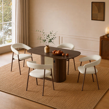 Achileas Walnut Dining Table with Hidden Storage