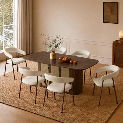 Achileas Walnut Dining Table with Hidden Storage