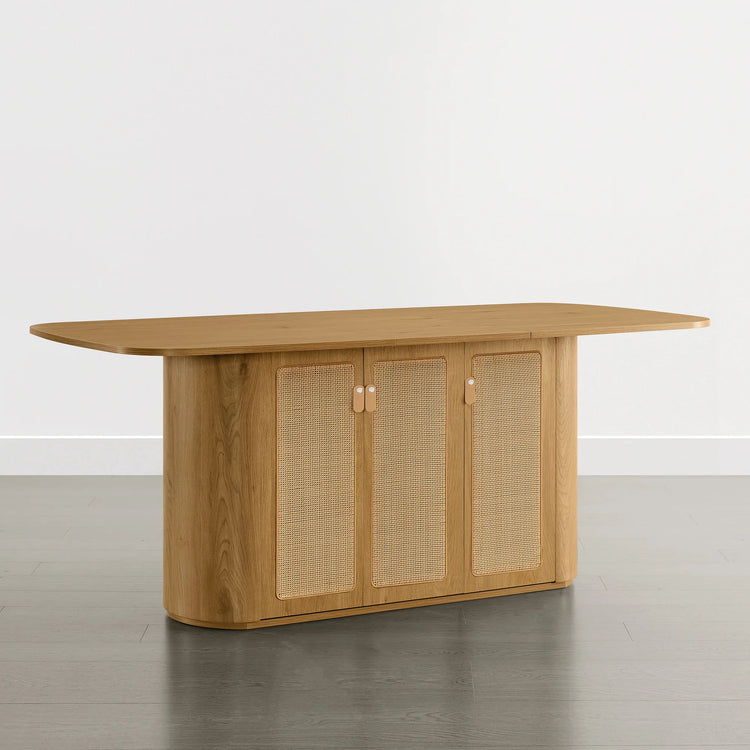 Achileas Walnut Dining Table with Hidden Storage