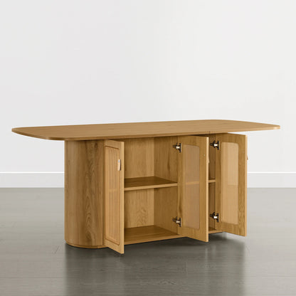 Achileas Walnut Dining Table with Hidden Storage