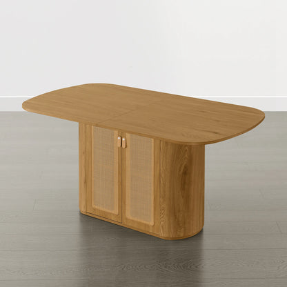 Achileas Walnut Dining Table with Hidden Storage