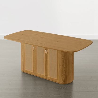 Achileas Walnut Dining Table with Hidden Storage
