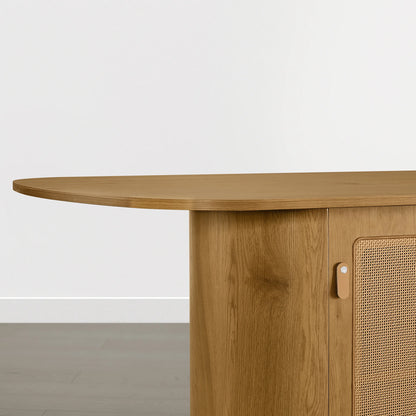 Achileas Walnut Dining Table with Hidden Storage