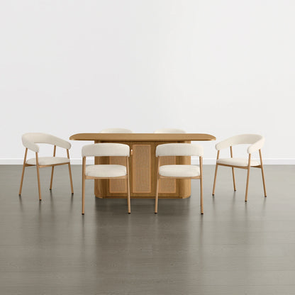 Achileas Walnut Dining Table with Hidden Storage