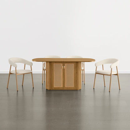 Achileas Walnut Dining Table with Hidden Storage