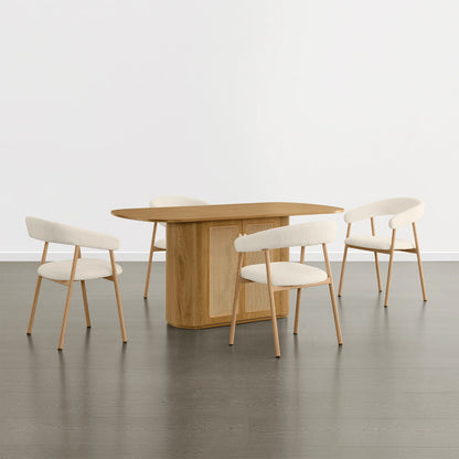 Achileas Walnut Dining Table with Hidden Storage