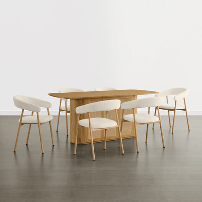 Achileas Walnut Dining Table with Hidden Storage