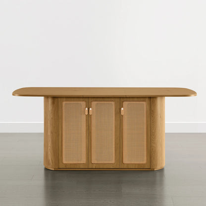 Achileas Walnut Dining Table with Hidden Storage