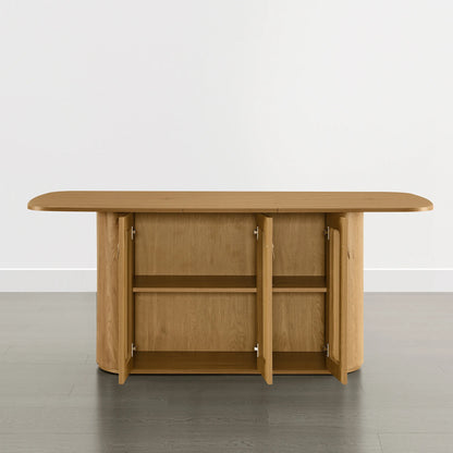Achileas Walnut Dining Table with Hidden Storage