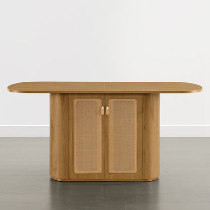 Achileas Walnut Dining Table with Hidden Storage