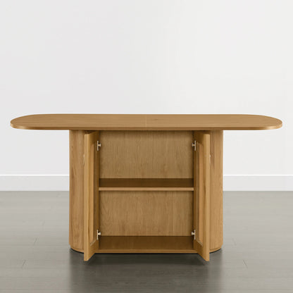 Achileas Walnut Dining Table with Hidden Storage