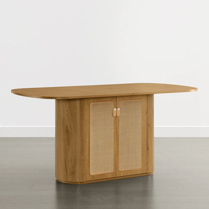 Achileas Walnut Dining Table with Hidden Storage