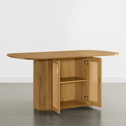 Achileas Walnut Dining Table with Hidden Storage