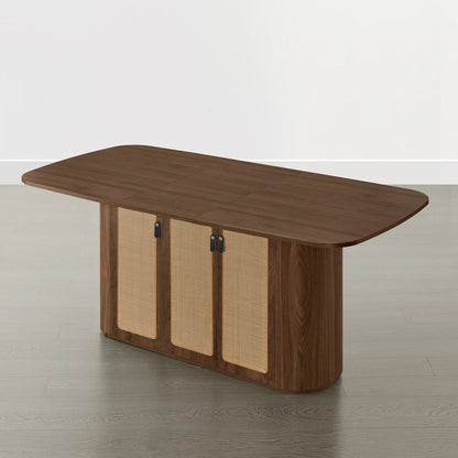 Achileas Walnut Dining Table with Hidden Storage