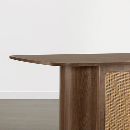 Achileas Walnut Dining Table with Hidden Storage