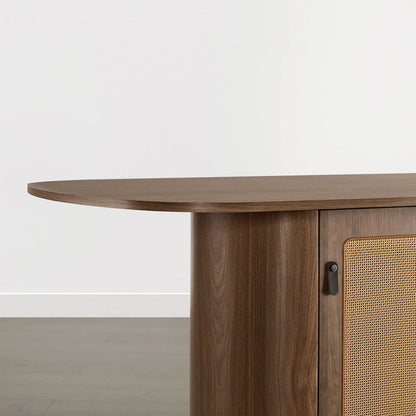 Achileas Walnut Dining Table with Hidden Storage