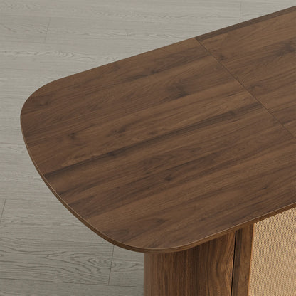 Achileas Walnut Dining Table with Hidden Storage
