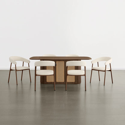 Achileas Walnut Dining Table with Hidden Storage
