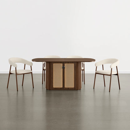 Achileas Walnut Dining Table with Hidden Storage