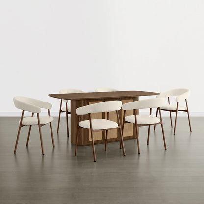Achileas Walnut Dining Table with Hidden Storage