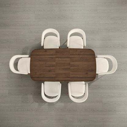 Achileas Walnut Dining Table with Hidden Storage
