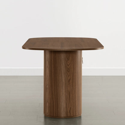 Achileas Walnut Dining Table with Hidden Storage
