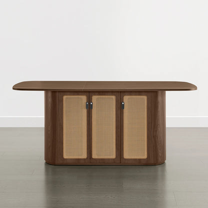 Achileas Walnut Dining Table with Hidden Storage