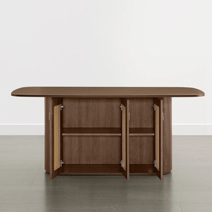Achileas Walnut Dining Table with Hidden Storage