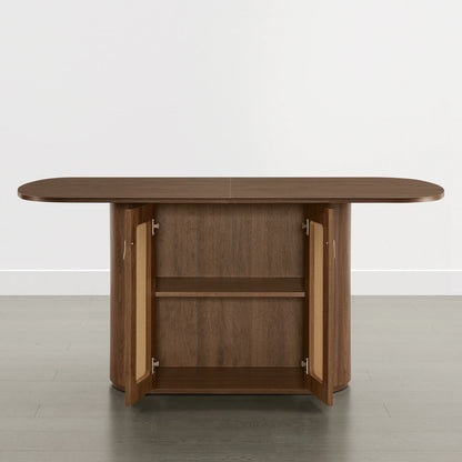 Achileas Walnut Dining Table with Hidden Storage