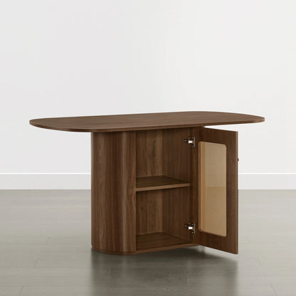 Achileas Walnut Dining Table with Hidden Storage