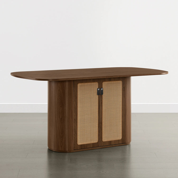 Achileas Walnut Dining Table with Hidden Storage