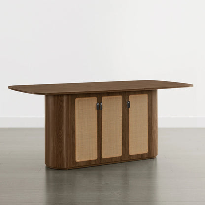 Achileas Walnut Dining Table with Hidden Storage