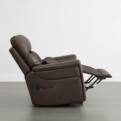 Addy Genuine Leather Lift Assist Power Recliner With Heat Massage