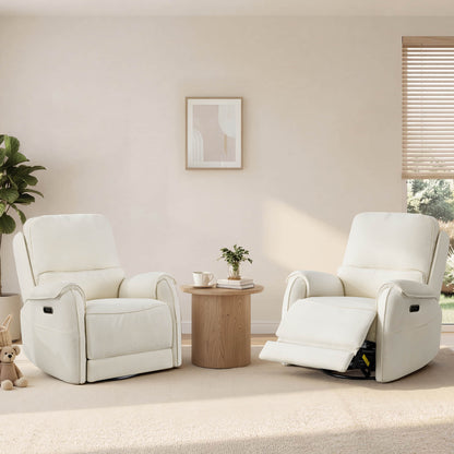 Alicia Power Swivel Nursery Glider Recliner with Nightlight