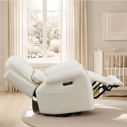 Alicia Power Swivel Nursery Glider Recliner with Nightlight