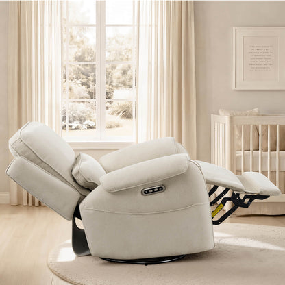 Alicia Power Swivel Nursery Glider Recliner with Nightlight